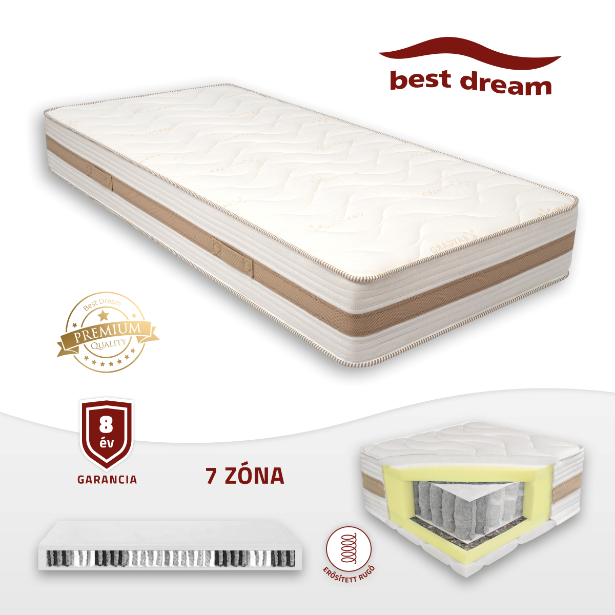 Best Dream PS 7 ZONE 26 UHD zsákrugós matrac