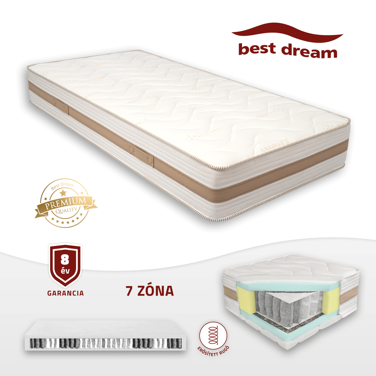 Best Dream PS 7 ZONE 26 UHD zsákrugós matrac